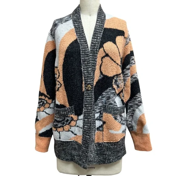 Free People August Knit Floral Oversized Cardigan - Picture 4 of 9